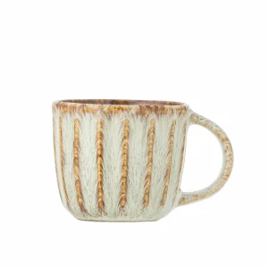 Tasse Steingut natur mit Rillen, Ø 8 cm, 7 cm hoch – Bloomingville Fleur