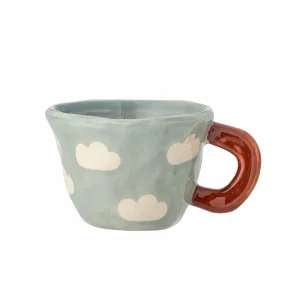 Espressotasse Steingut blau mit Wolken, Ø 7,5 cm, 5,5 cm hoch – Bloomingville Nini
